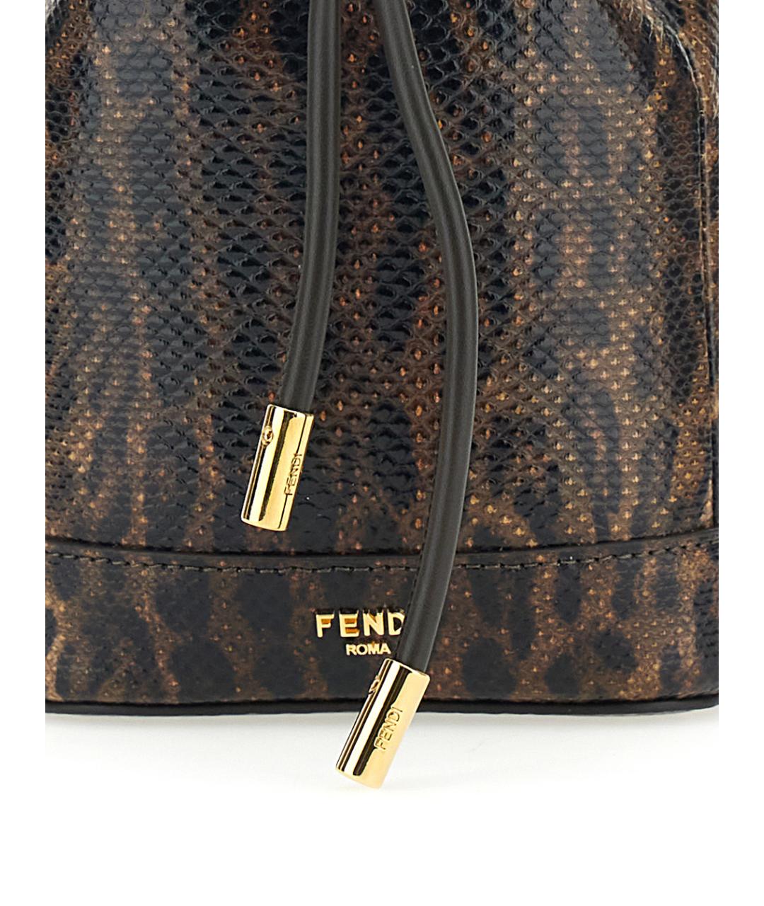 FENDI Коричневая кожаная сумка через плечо, фото 3