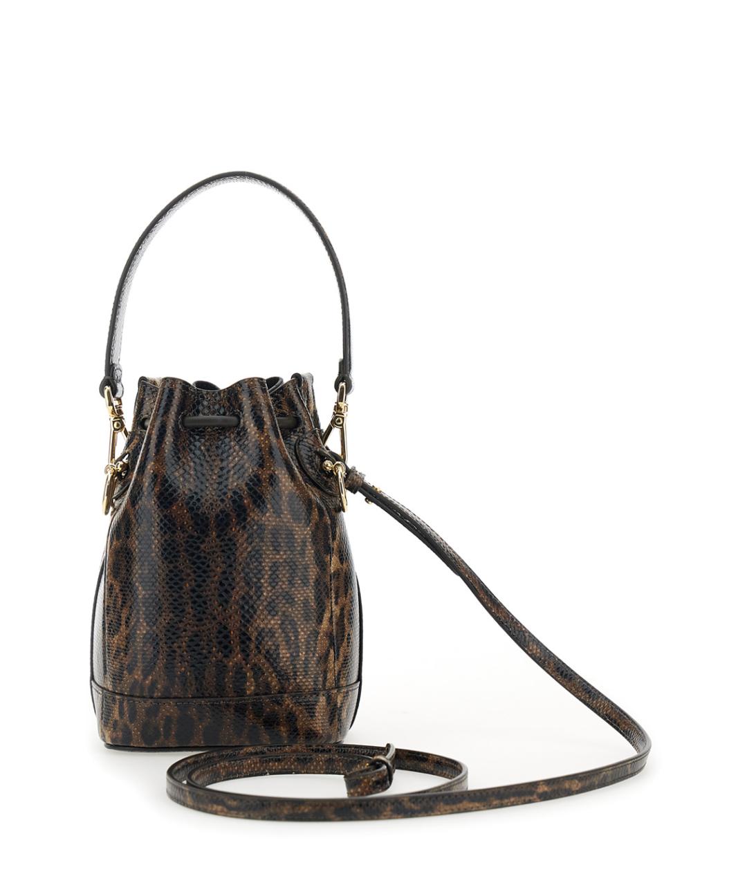 FENDI Коричневая кожаная сумка через плечо, фото 2