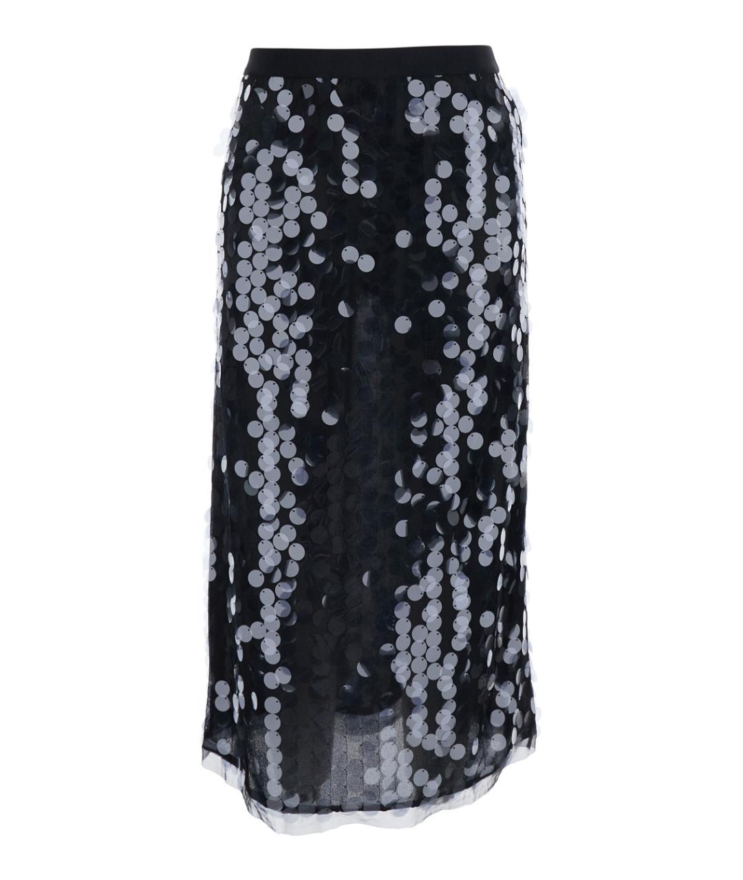 SEMICOUTURE Черная полиэстеровая юбка миди, фото 1