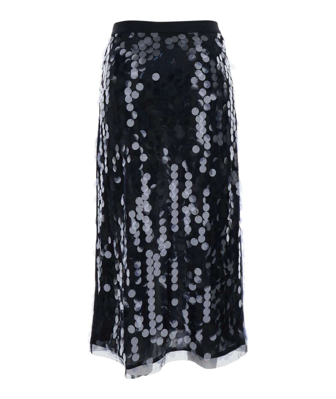 SEMICOUTURE Черная полиэстеровая юбка миди, фото 2