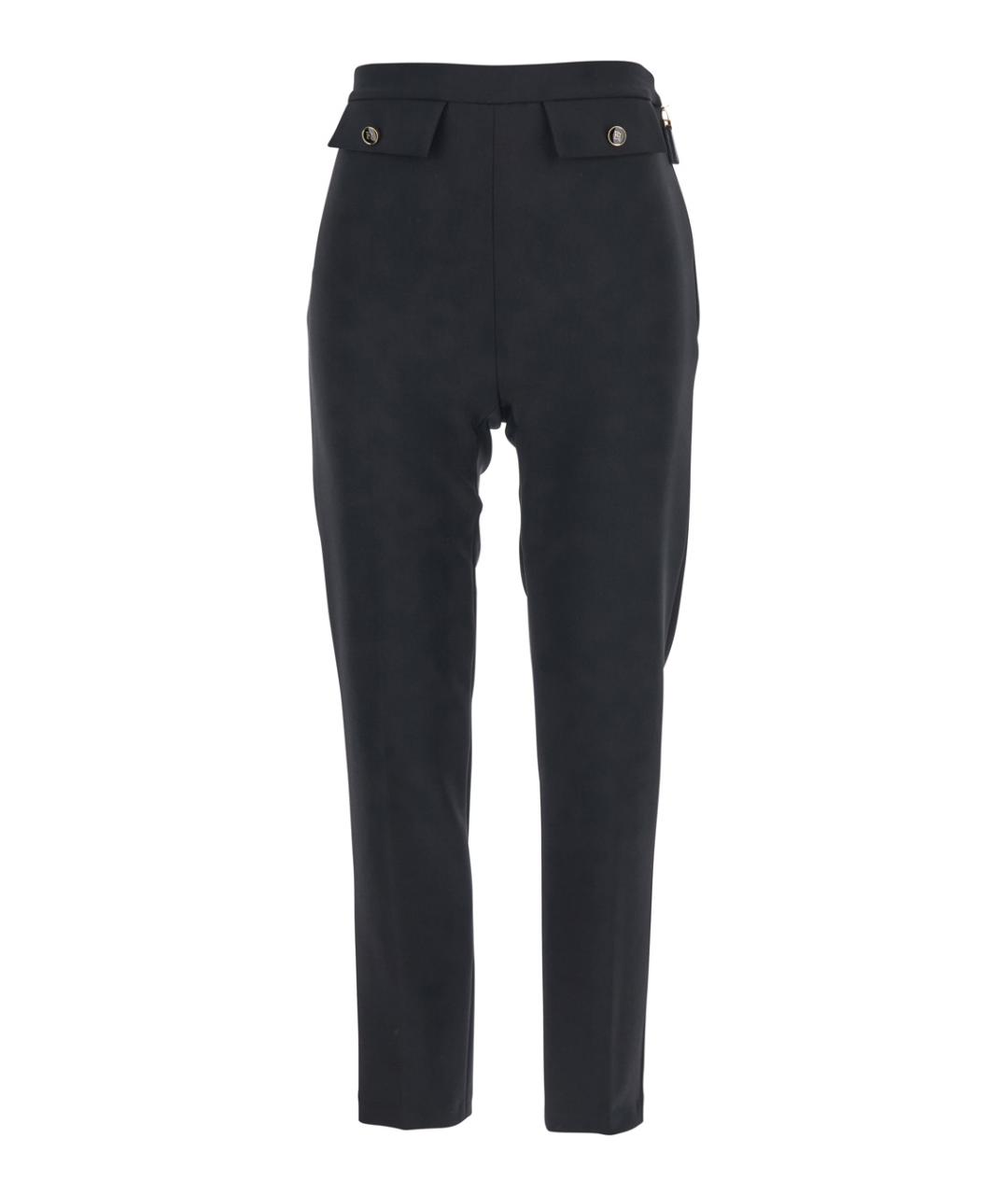 ELISABETTA FRANCHI Черные полиэстеровые брюки узкие, фото 1