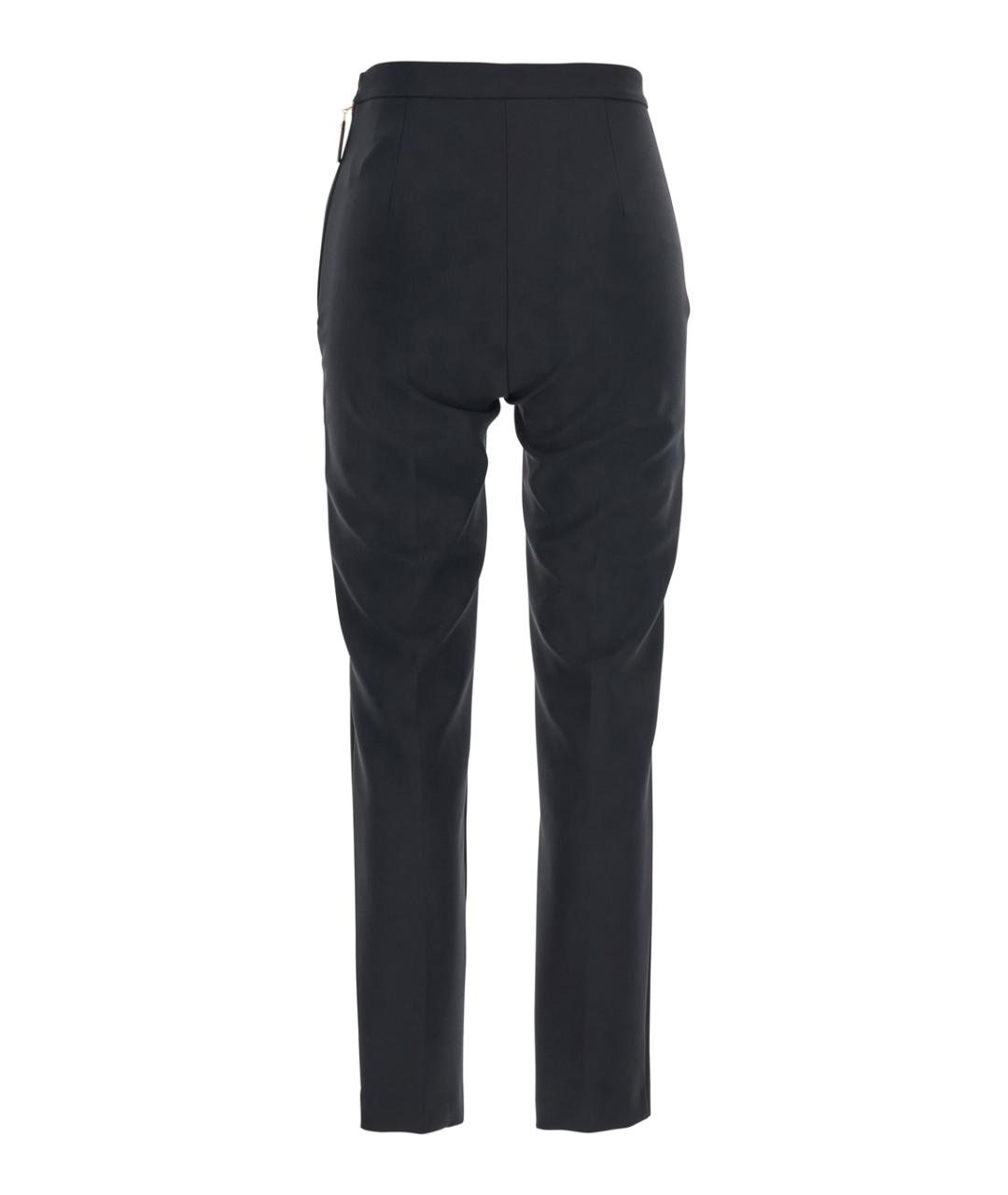 ELISABETTA FRANCHI Черные полиэстеровые брюки узкие, фото 2