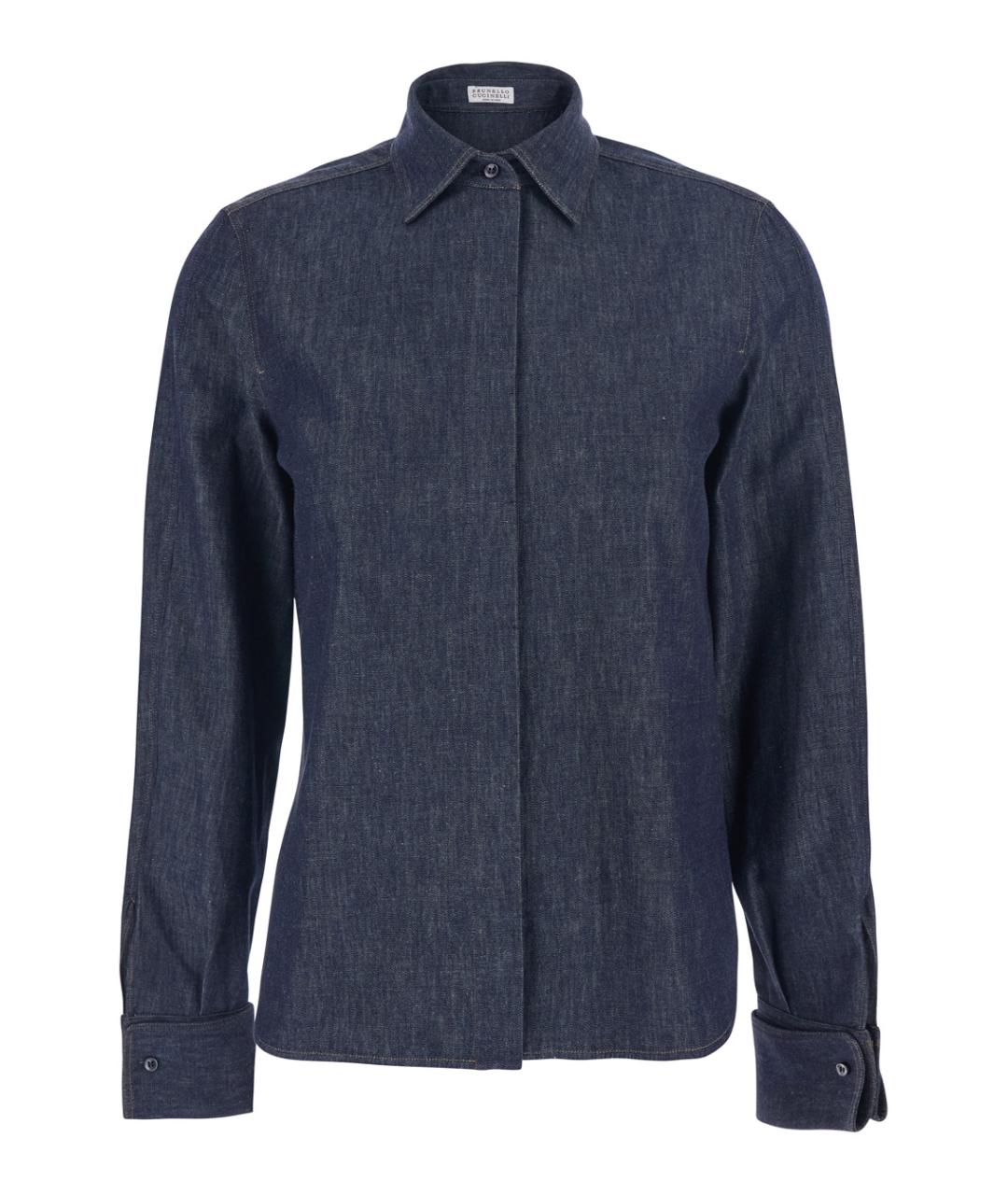 BRUNELLO CUCINELLI Синяя хлопковая рубашка, фото 1