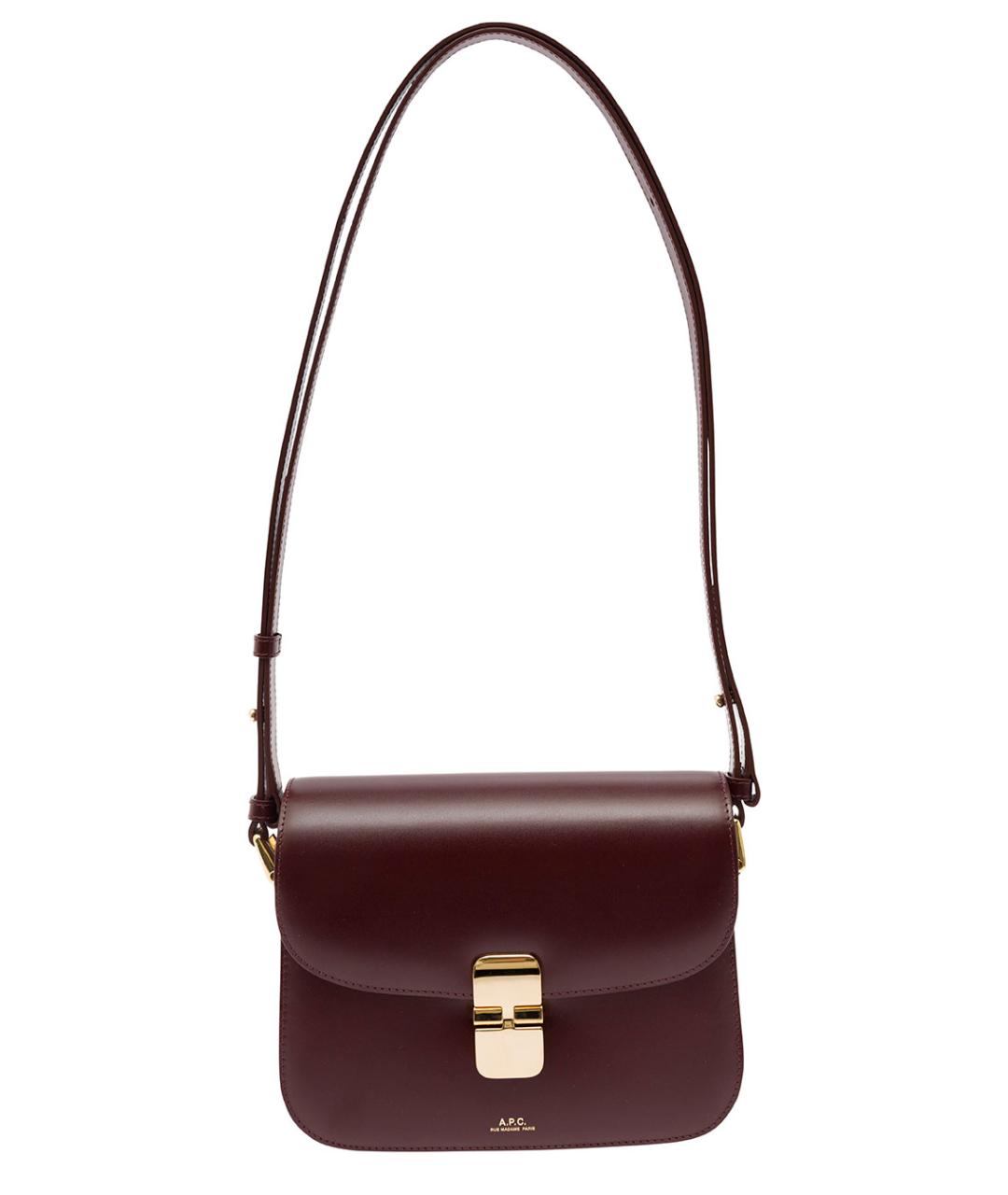 A.P.C. Бордовая кожаная сумка через плечо, фото 1