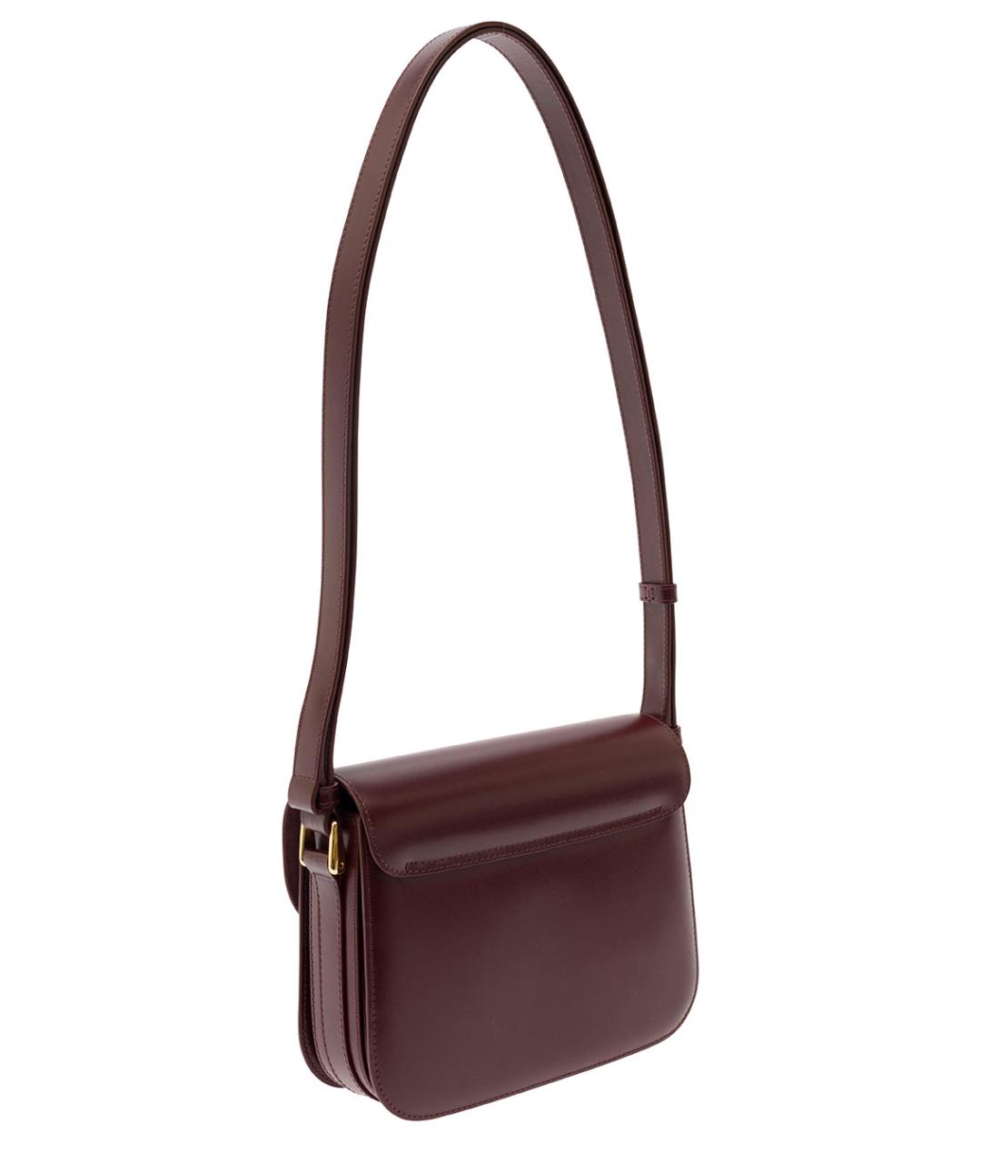 A.P.C. Бордовая кожаная сумка через плечо, фото 3