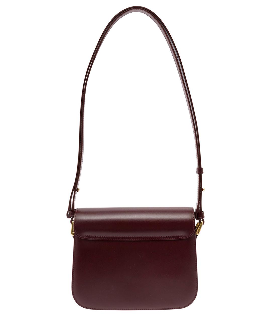 A.P.C. Бордовая кожаная сумка через плечо, фото 4