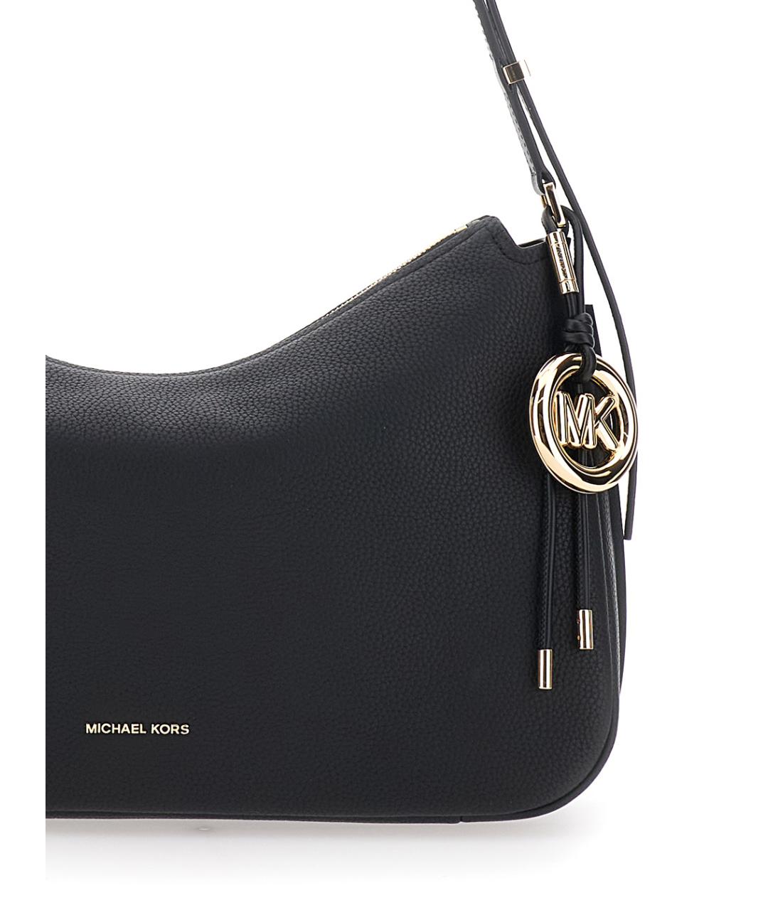 MICHAEL MICHAEL KORS Черная кожаная сумка через плечо, фото 3