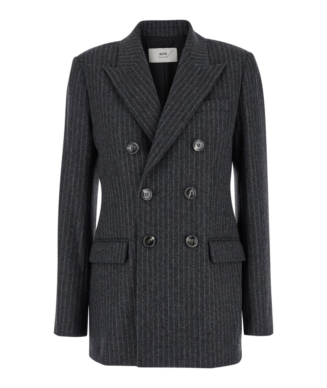 Ami Paris Серый шерстяной жакет/пиджак, фото 1