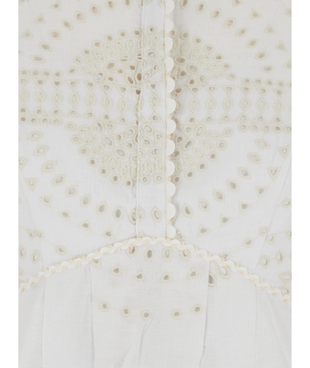 CHARO RUIZ Белое хлопковое повседневное платье, фото 3
