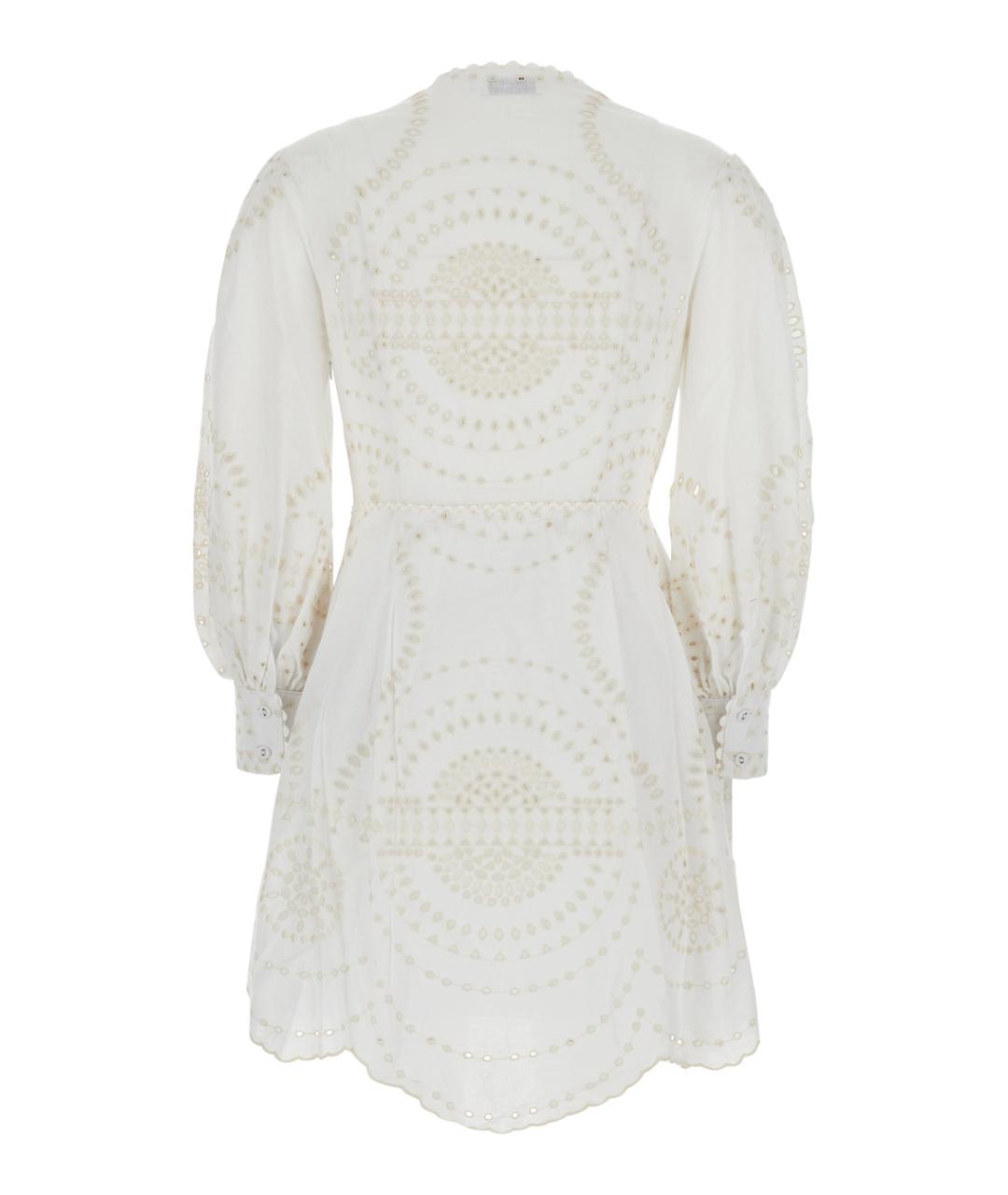 CHARO RUIZ Белое хлопковое повседневное платье, фото 2