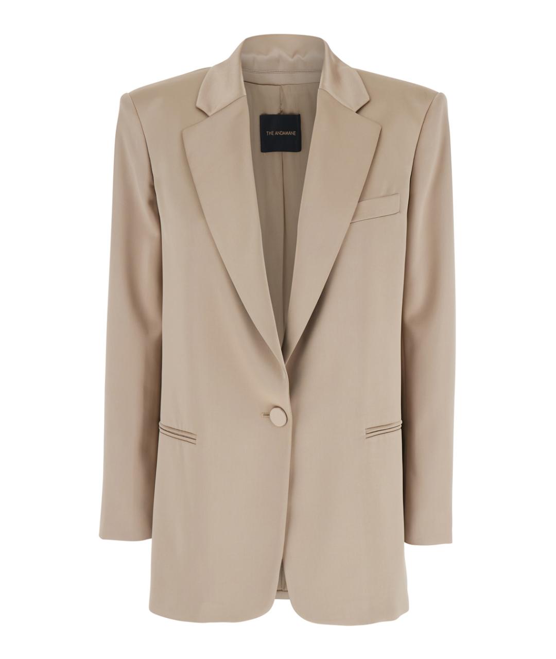 THE ANDAMANE Бежевый шерстяной жакет/пиджак, фото 1