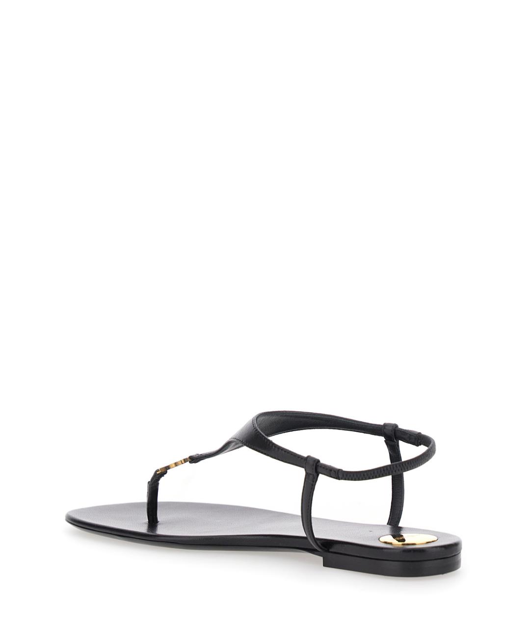 SAINT LAURENT Черные кожаные сандалии, фото 2