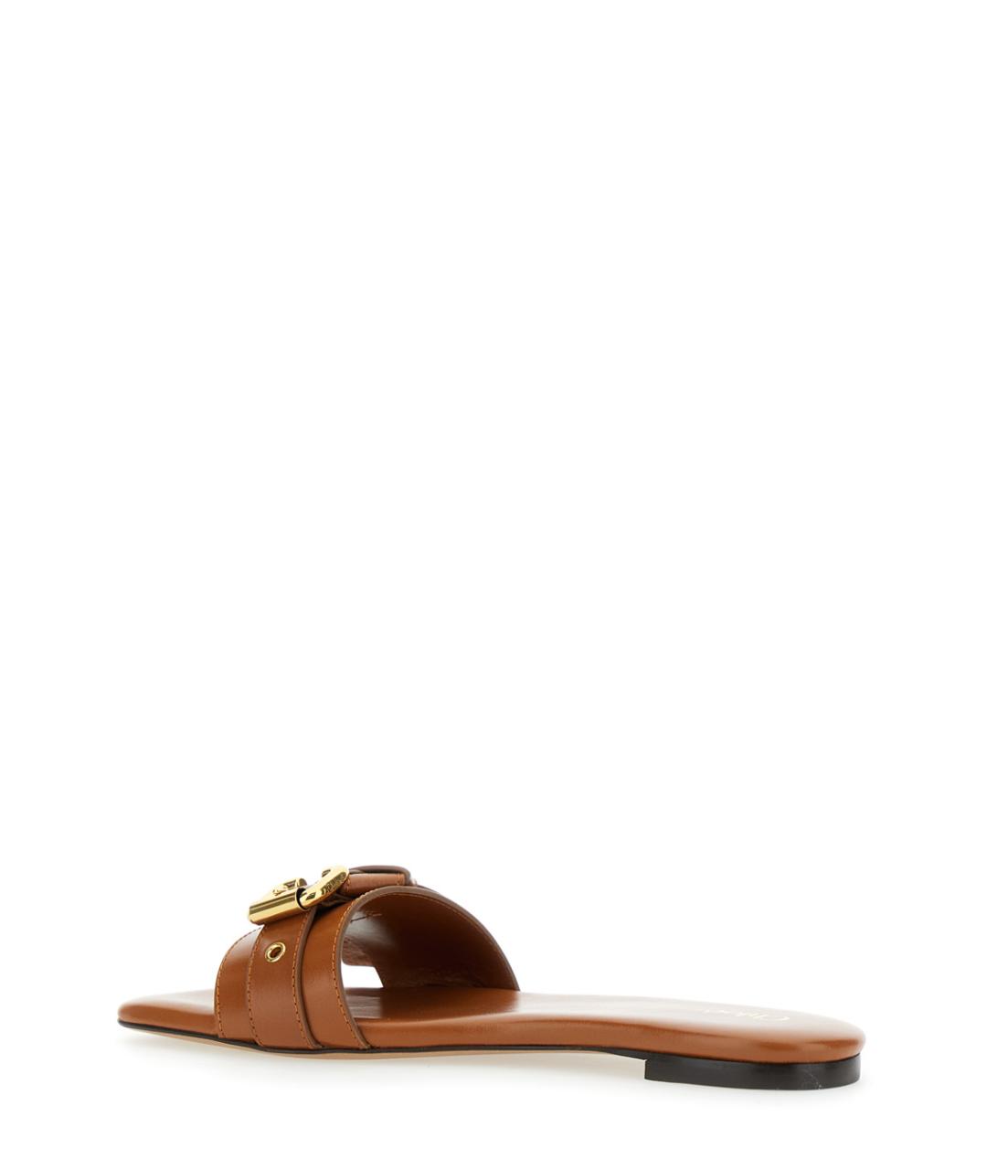 CHLOE Коричневые кожаные сандалии, фото 3