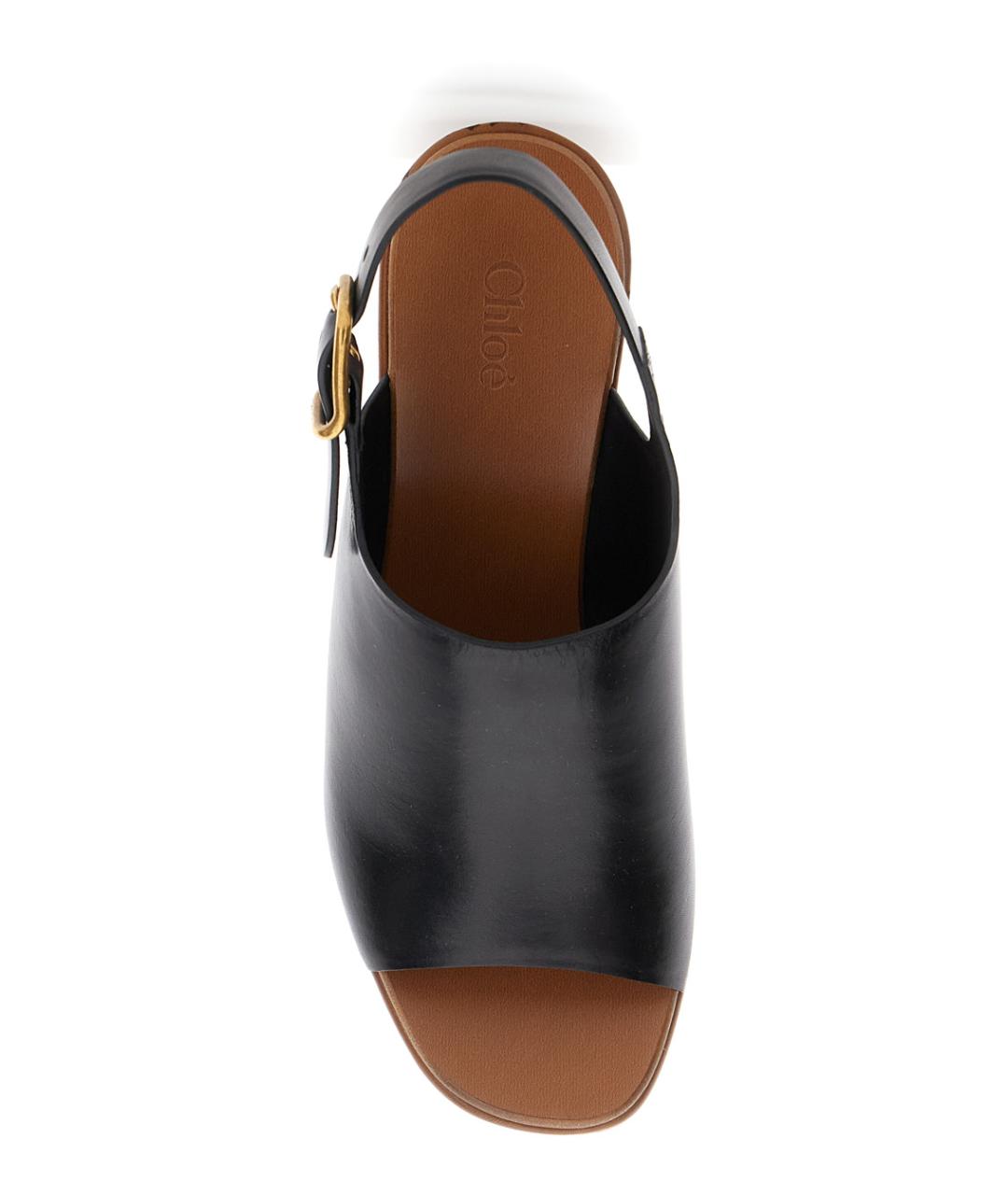 CHLOE Черные кожаные босоножки, фото 4