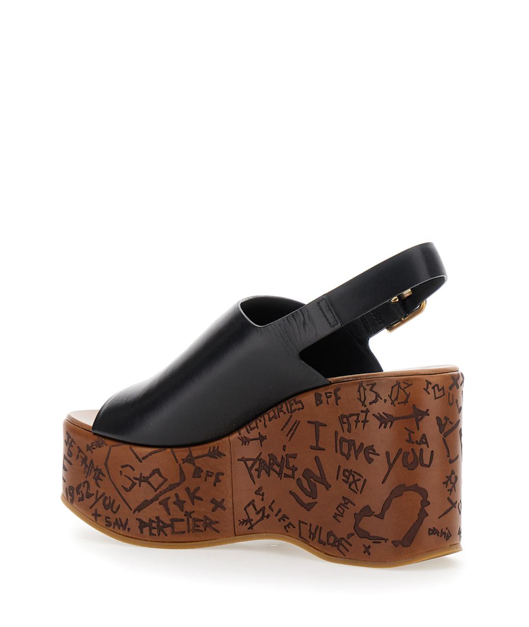 CHLOE Черные кожаные босоножки, фото 3