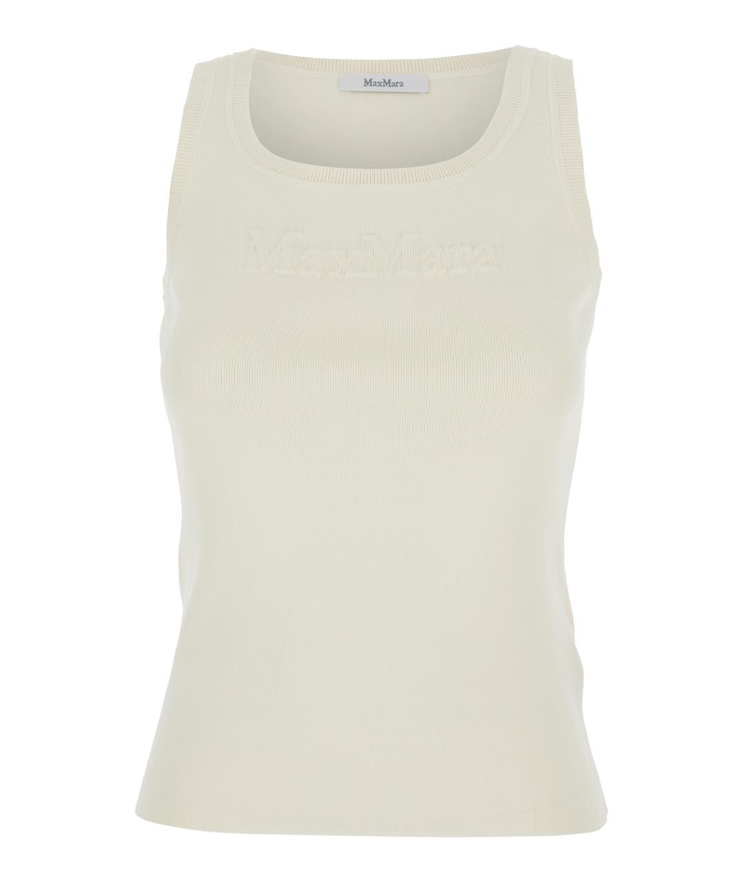 MAX MARA Белая вискозная майка, фото 1