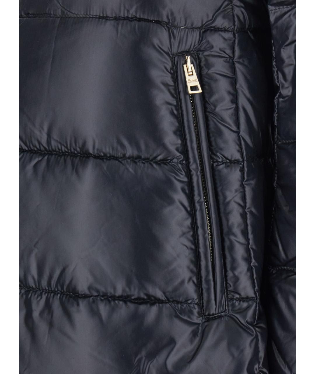 HERNO Черный полиамидовый пуховик, фото 3