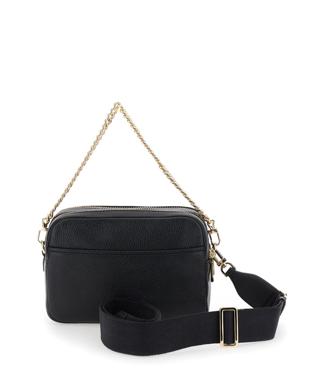 MICHAEL MICHAEL KORS Черная кожаная сумка через плечо, фото 2