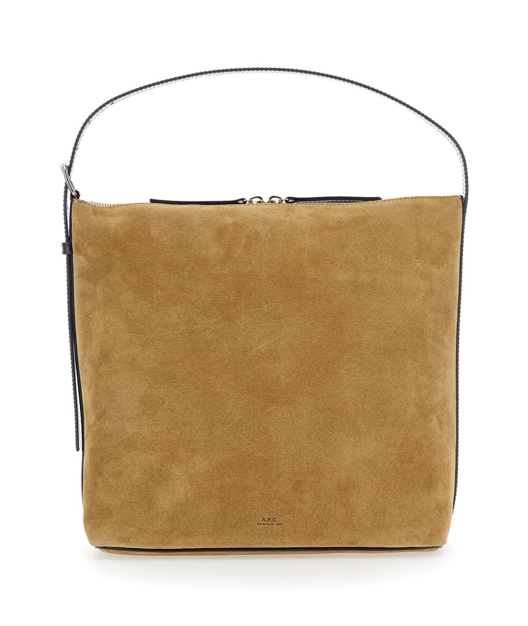 A.P.C. Бежевая замшевая сумка через плечо, фото 1