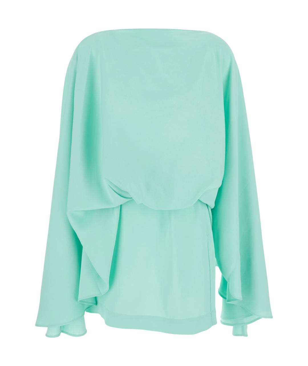 TALLER MARMO Бирюзовое ацетатное повседневное платье, фото 1