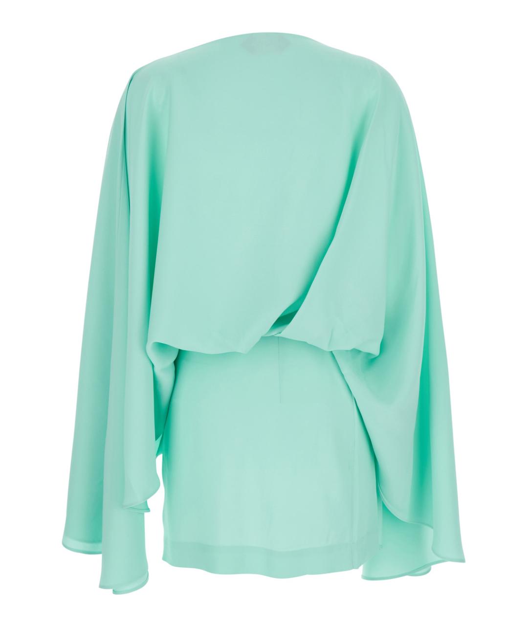 TALLER MARMO Бирюзовое ацетатное повседневное платье, фото 2