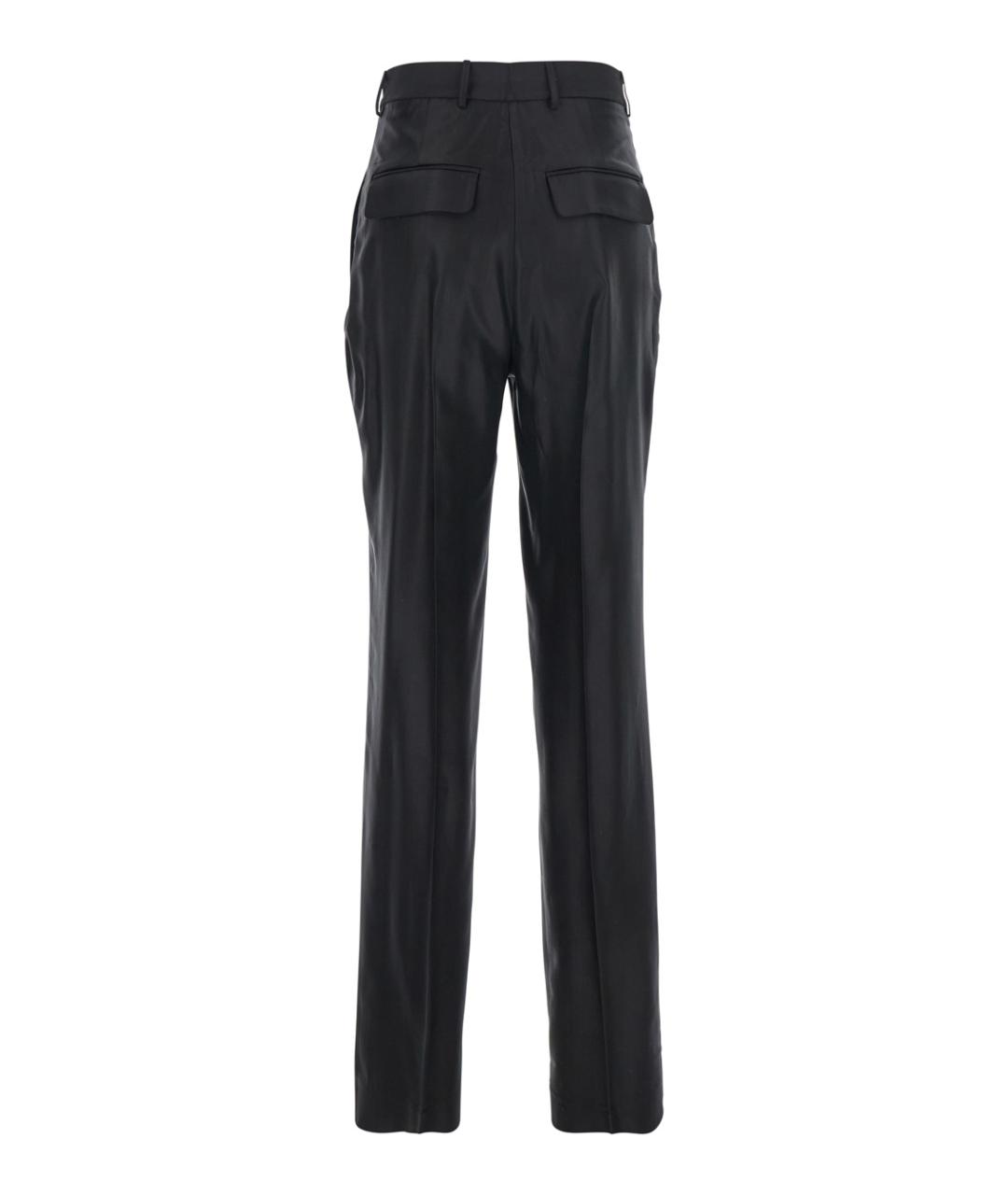 SEMICOUTURE Черные вискозные прямые брюки, фото 2