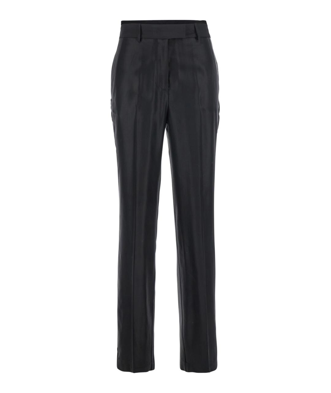 SEMICOUTURE Черные вискозные прямые брюки, фото 1