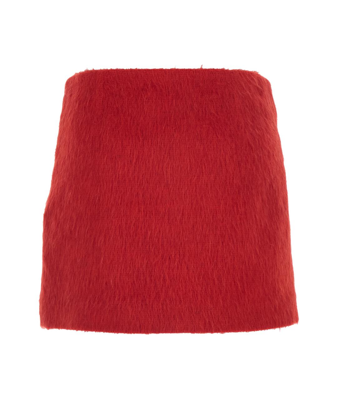 MSGM Красная шерстяная юбка мини, фото 2