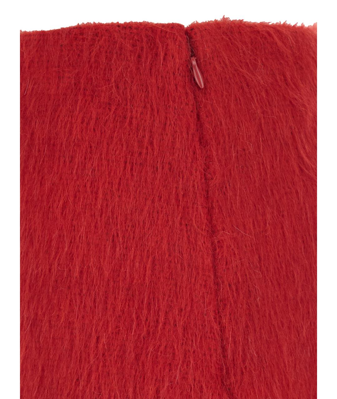 MSGM Красная шерстяная юбка мини, фото 3