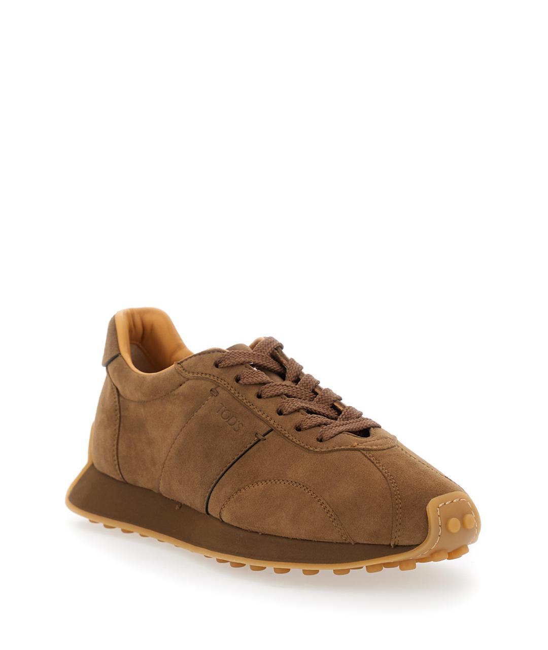 TOD'S Коричневые кожаные кроссовки, фото 2