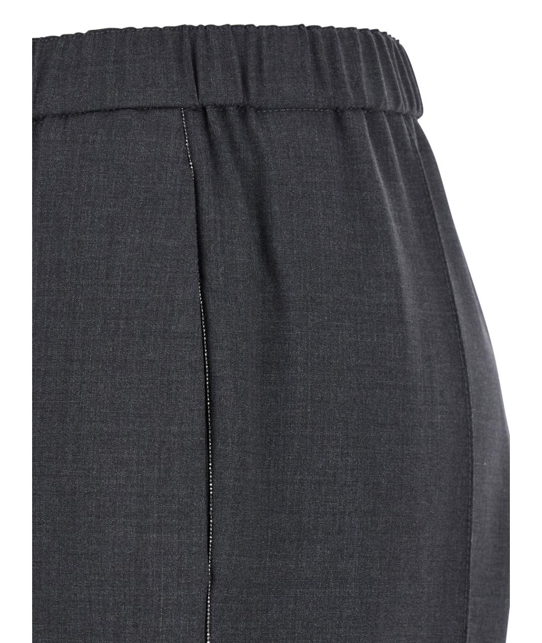 FABIANA FILIPPI Серые шерстяные прямые брюки, фото 3