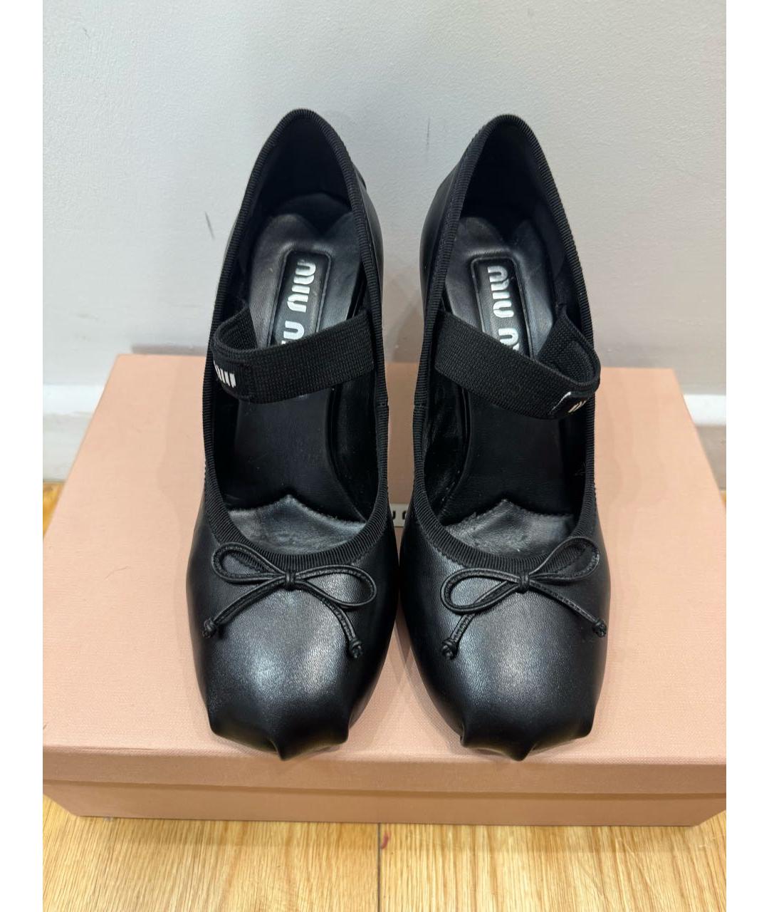 MIU MIU Черные кожаные туфли, фото 3