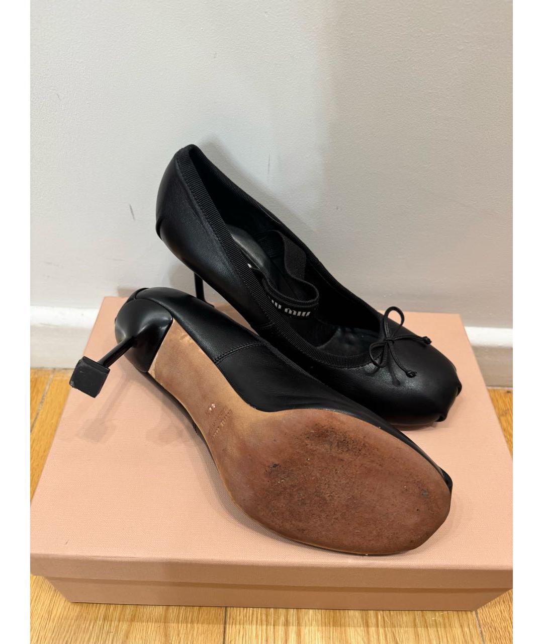 MIU MIU Черные кожаные туфли, фото 4