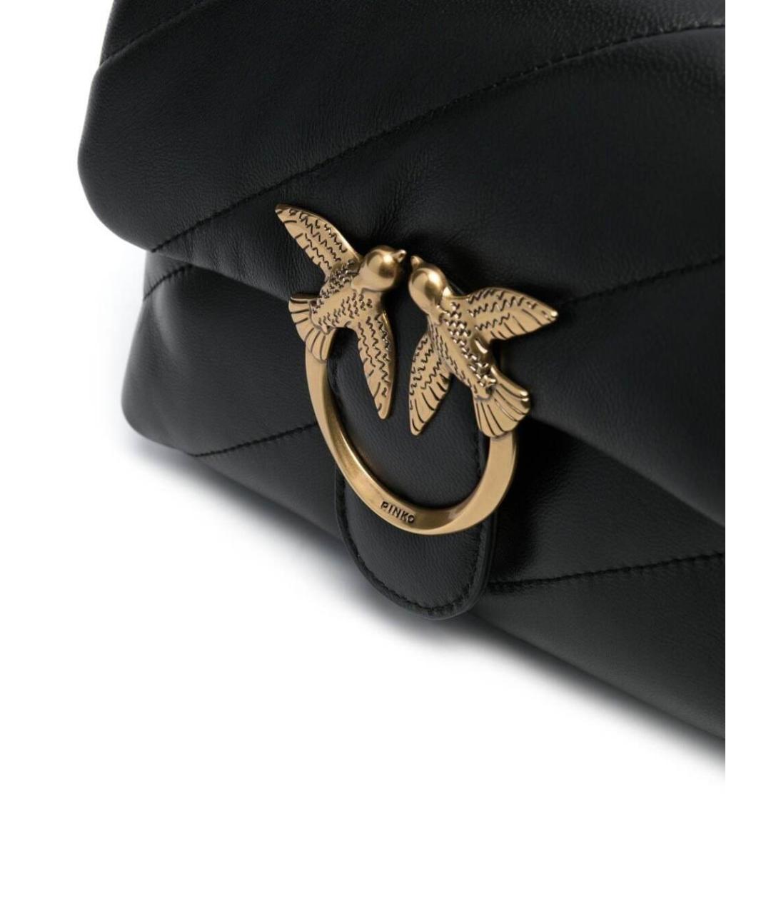 PINKO Черная кожаная сумка через плечо, фото 4