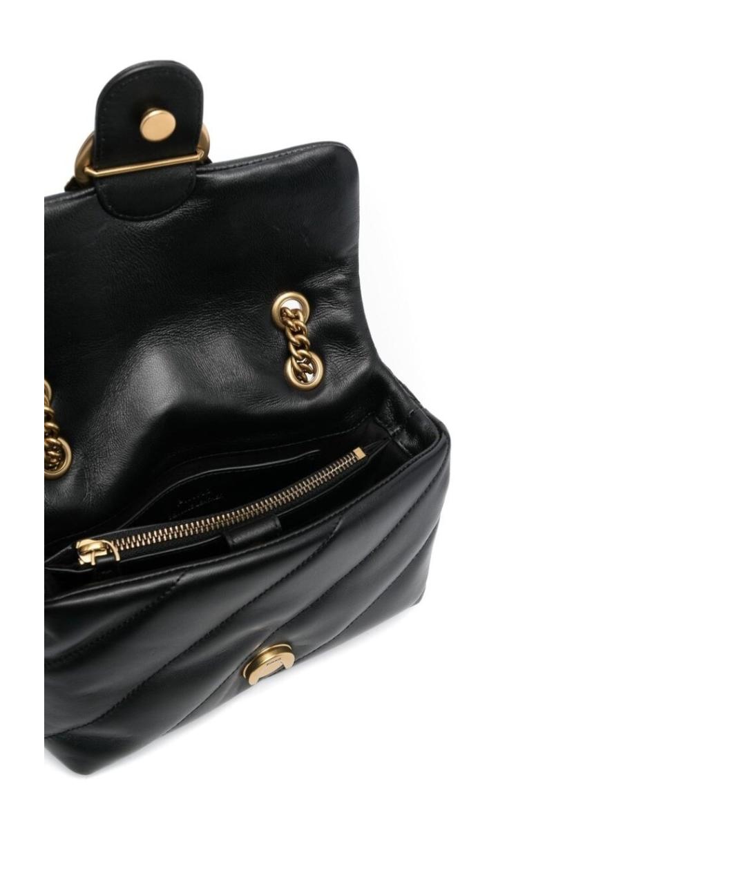 PINKO Черная кожаная сумка через плечо, фото 3