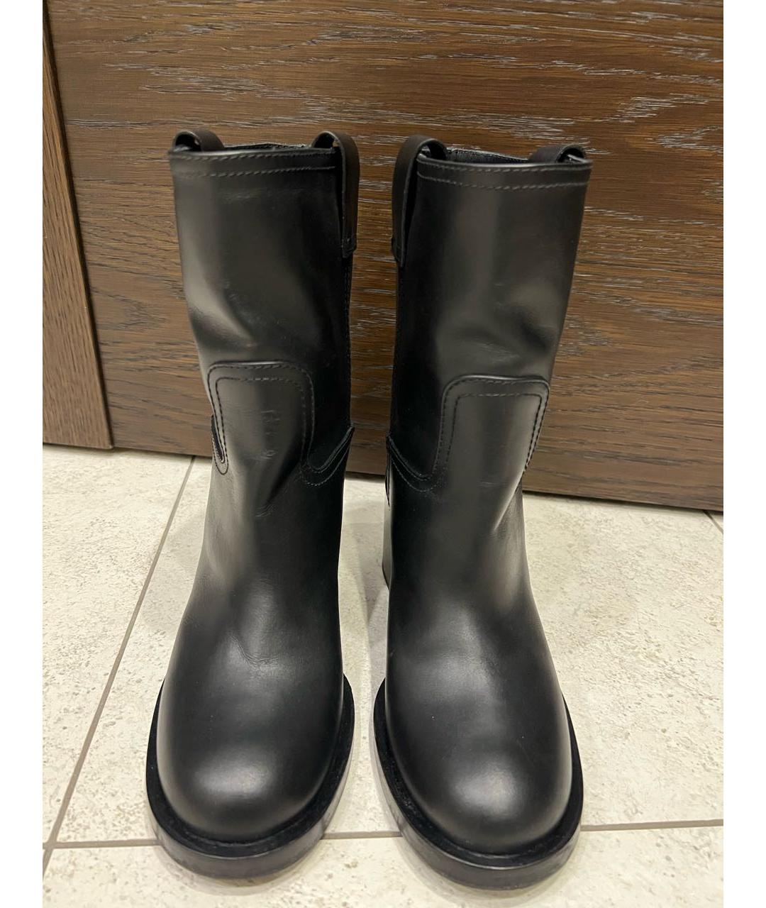 MIU MIU Черные кожаные полусапоги, фото 2