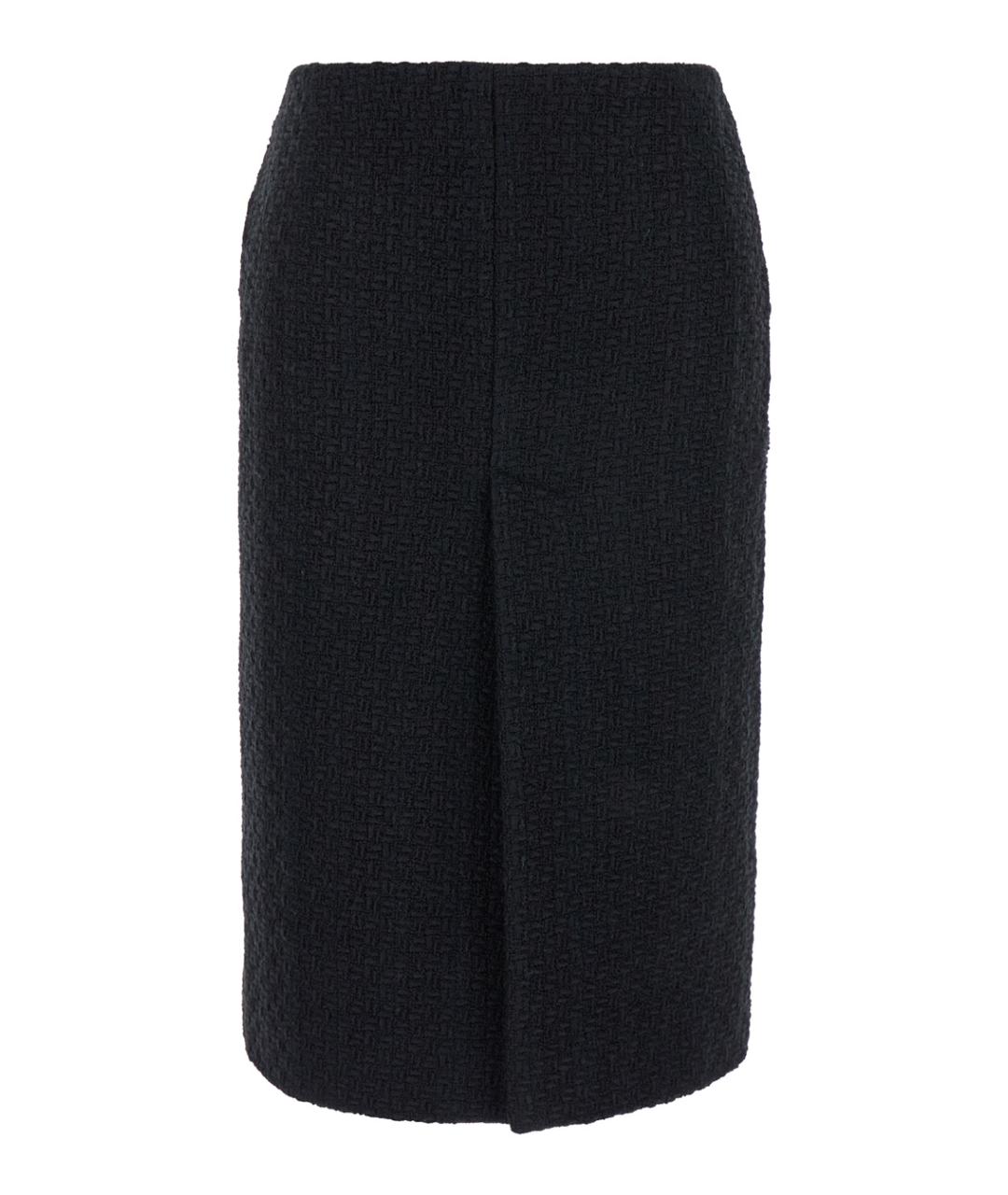 GUCCI Черная твидовая юбка миди, фото 1