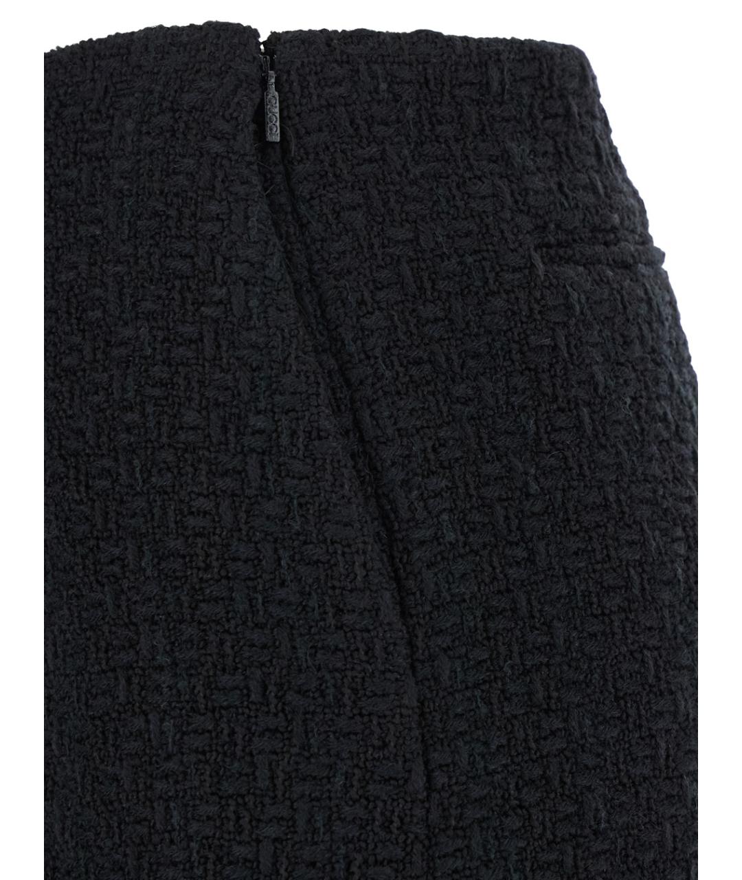 GUCCI Черная твидовая юбка миди, фото 3