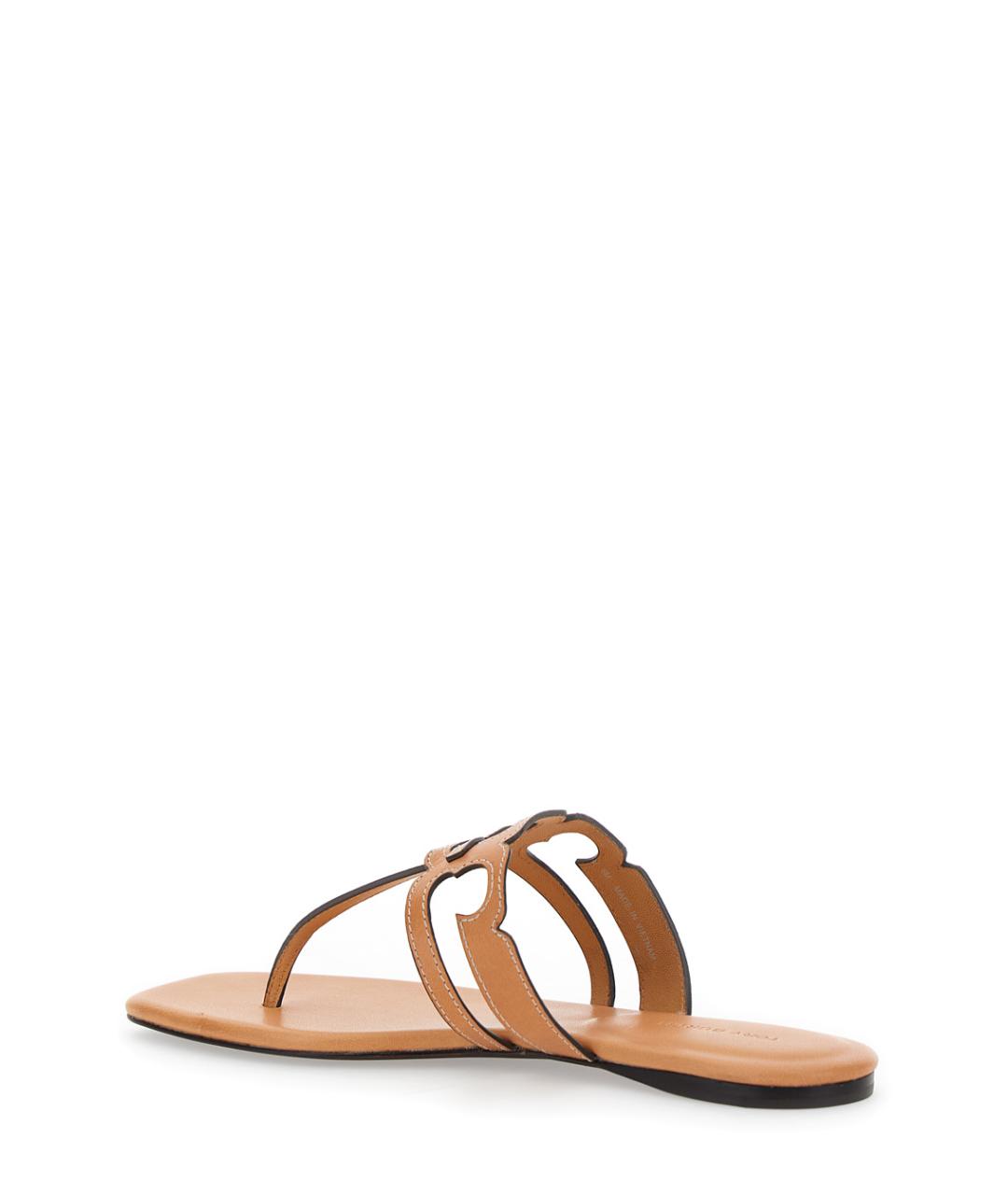 TORY BURCH Коричневые кожаные сандалии, фото 3