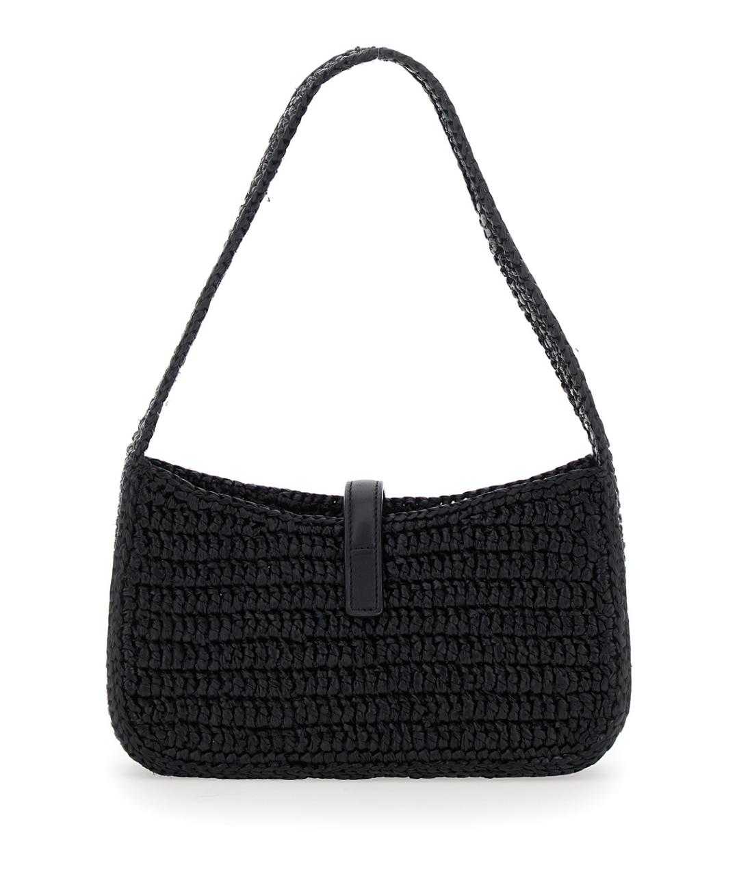 SAINT LAURENT Черная пелетеная сумка через плечо, фото 2