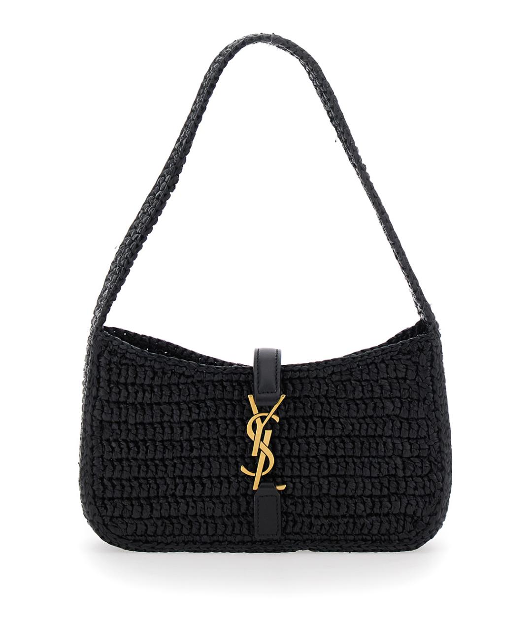 SAINT LAURENT Черная пелетеная сумка через плечо, фото 1