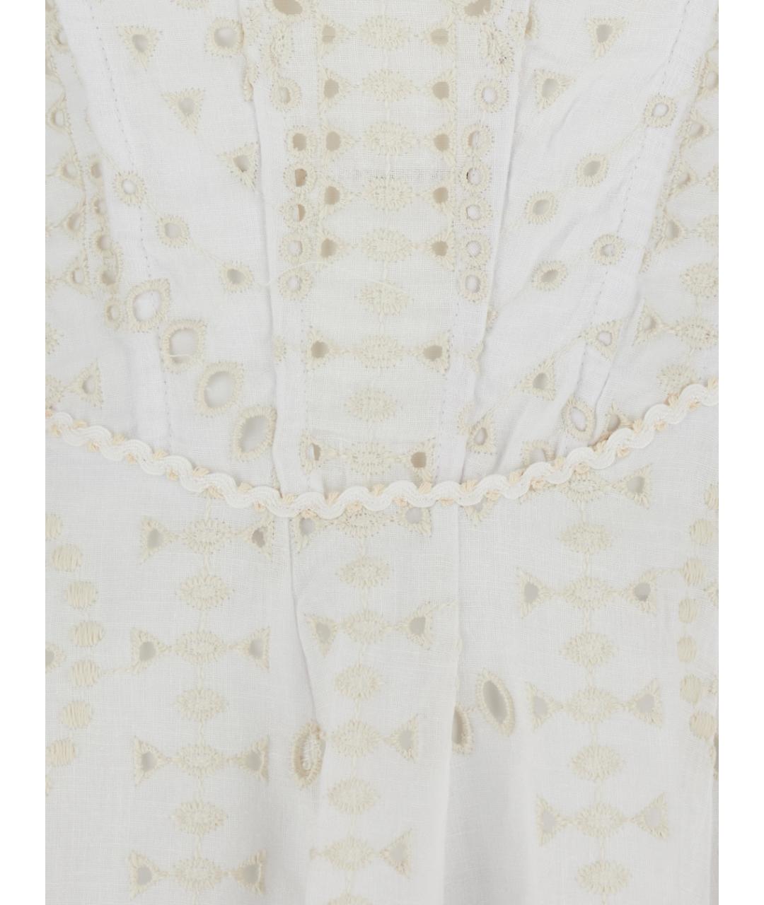 CHARO RUIZ Белое хлопковое повседневное платье, фото 3