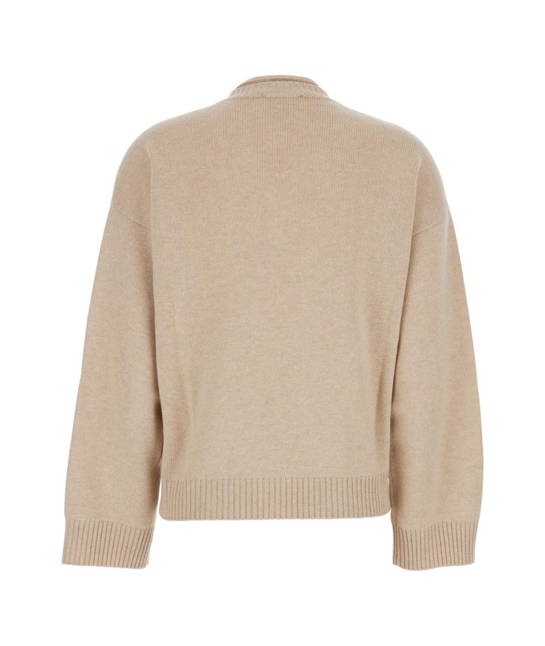 FABIANA FILIPPI Бежевый шерстяной джемпер / свитер, фото 2