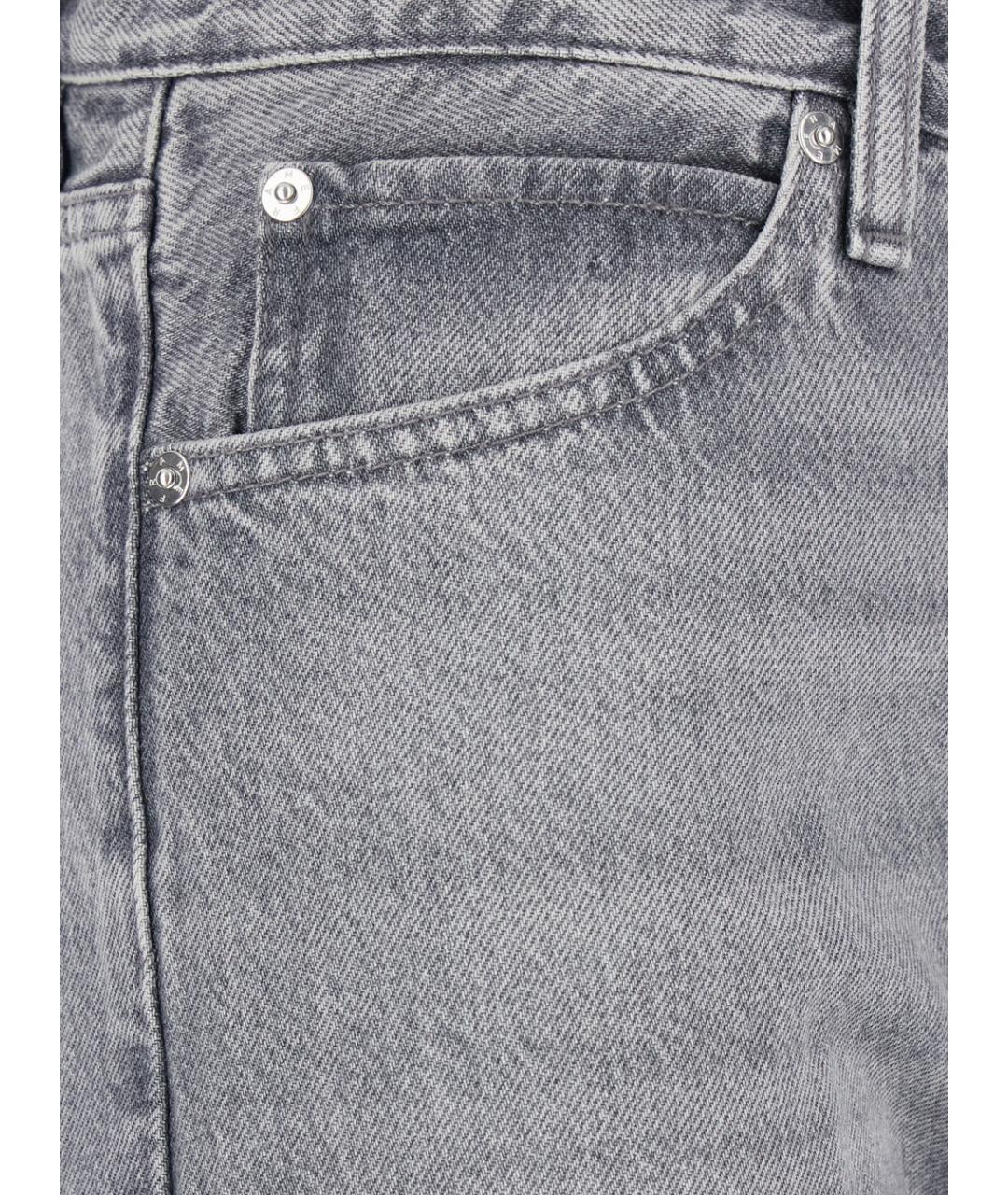FRAME Серые хлопковые прямые джинсы, фото 2