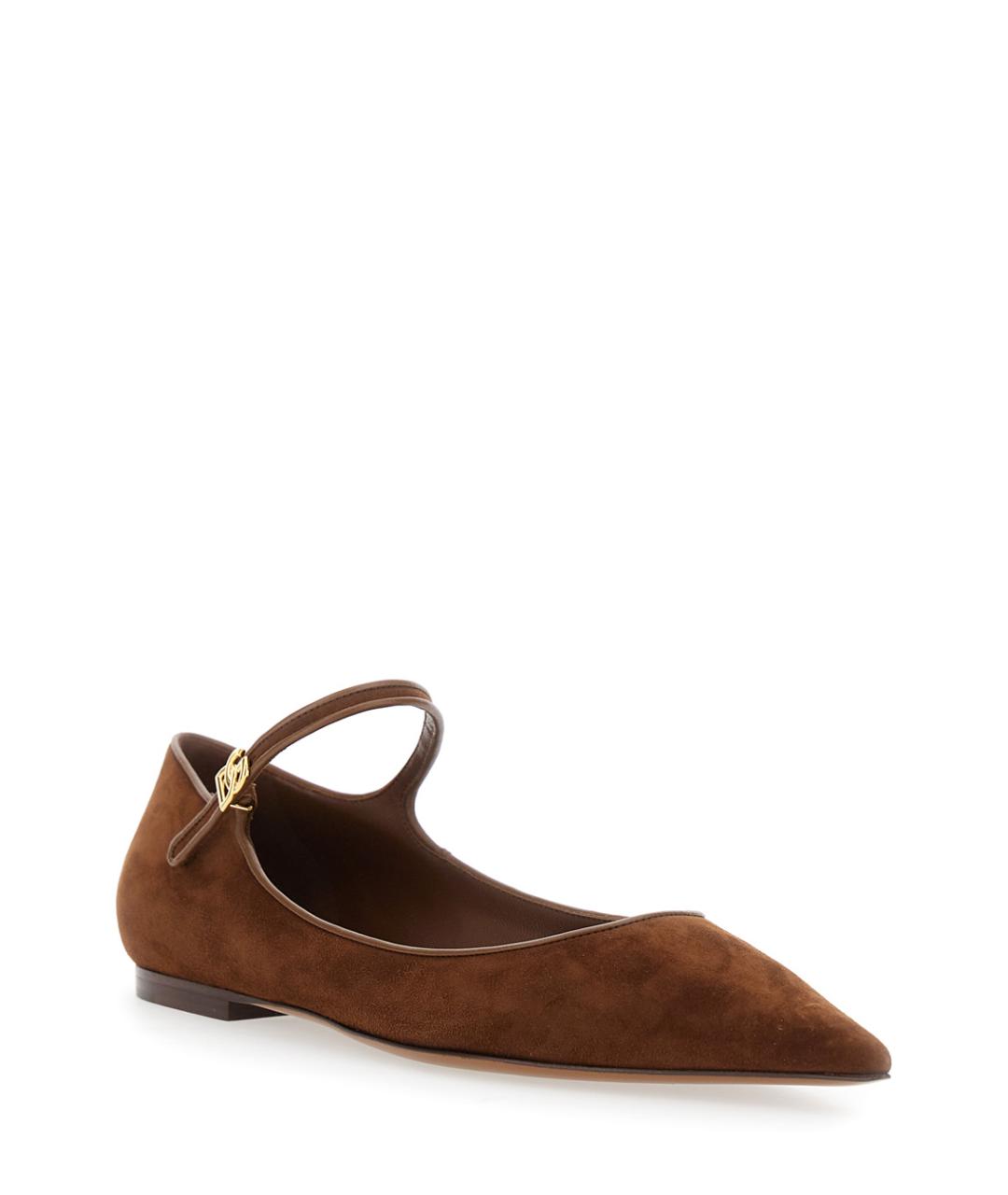 DOLCE&GABBANA Коричневые замшевые балетки, фото 2
