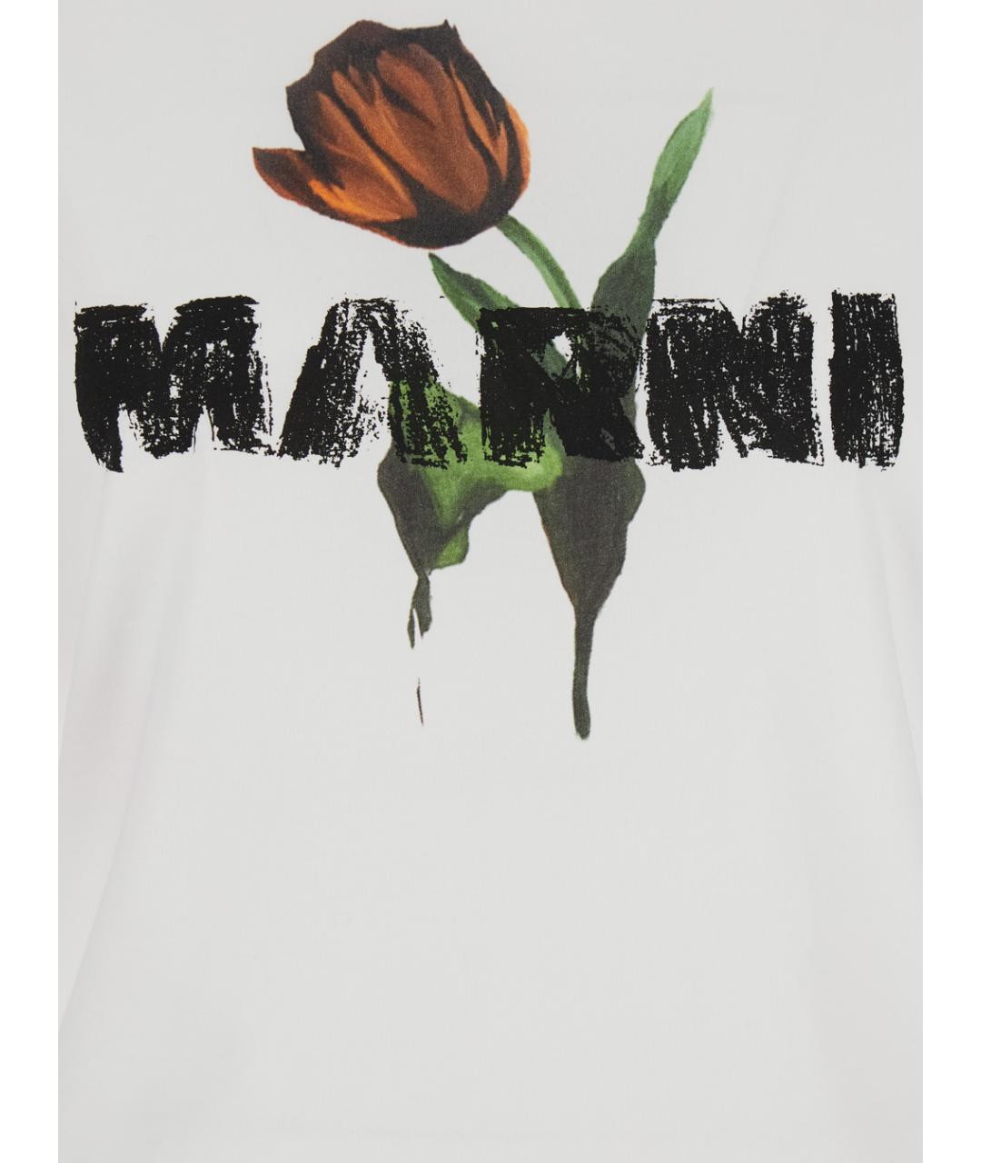 MARNI Белая хлопковая футболка, фото 3