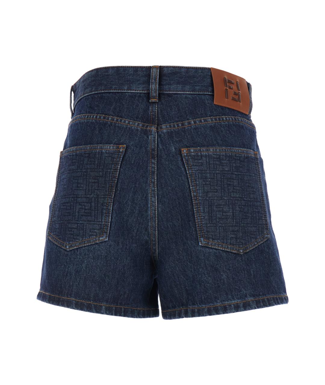 FENDI Синие хлопковые шорты, фото 2
