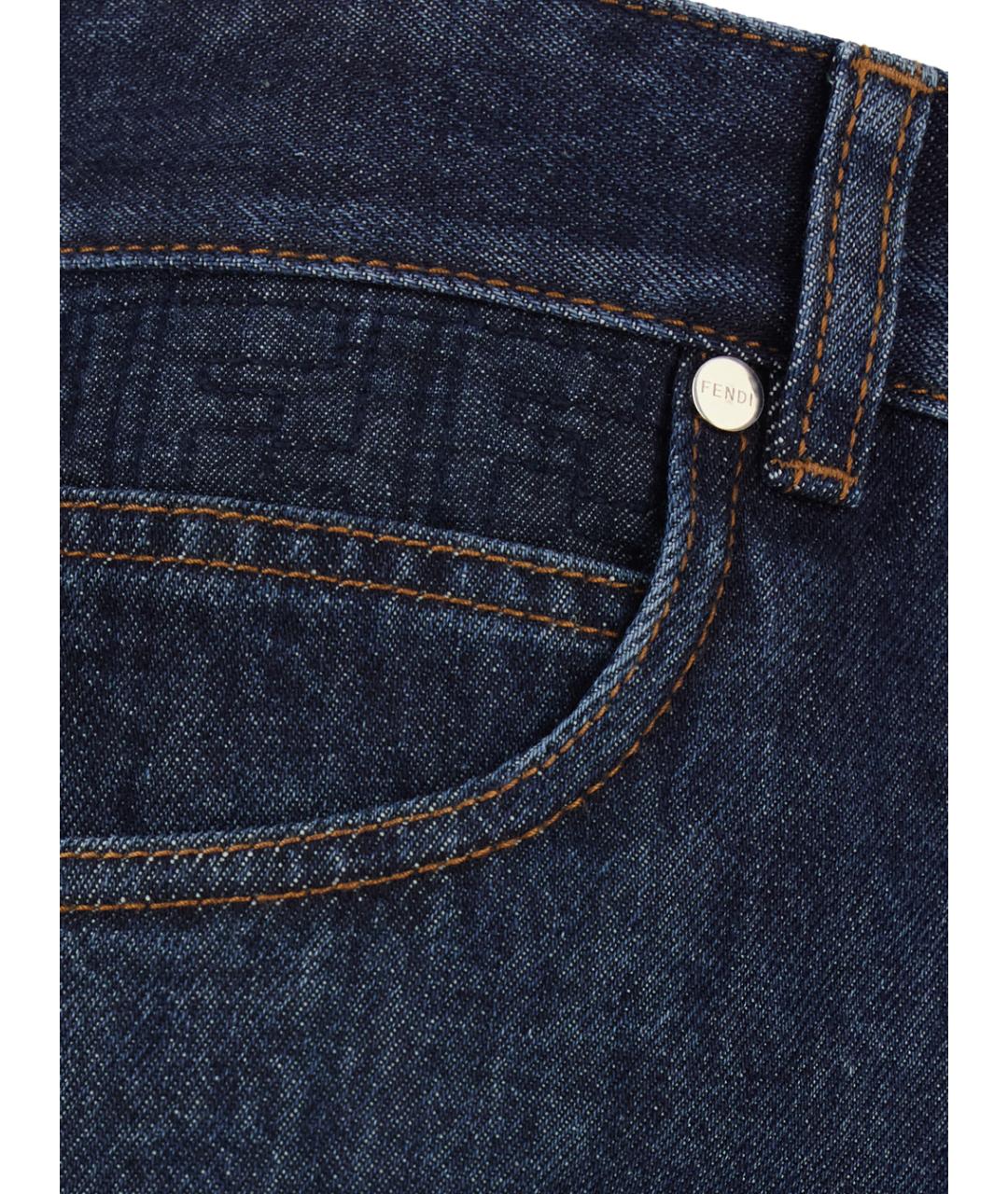 FENDI Синие хлопковые шорты, фото 3