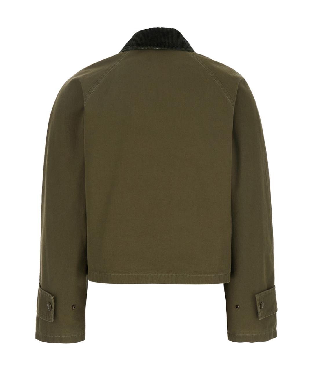 BURBERRY Зеленая хлопковая куртка, фото 2