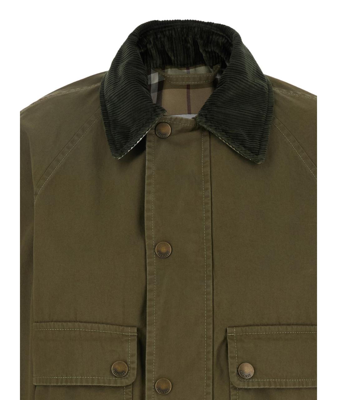 BURBERRY Зеленая хлопковая куртка, фото 3